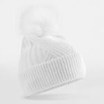 Beechfield B529 Snow Luxe Beanie - White | Custom Printed and Embroidered