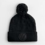 Beechfield B530R Fan Patch Beanie - Black | Custom Printed and Embroidered