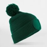 Beechfield B530R Fan Patch Beanie - Bottle Green | Custom Printed and Embroidered