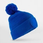 Beechfield B530R Fan Patch Beanie - Bright Royal | Custom Printed and Embroidered