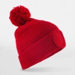 Beechfield B530R Fan Patch Beanie - Classic Red | Custom Printed and Embroidered