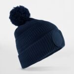 Beechfield B530R Fan Patch Beanie - French Navy | Custom Printed and Embroidered