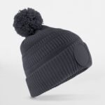 Beechfield B530R Fan Patch Beanie - Graphite | Custom Printed and Embroidered