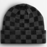 Beechfield B531 Checkerboard Beanie - Black/Charcoal | Custom Printed and Embroidered