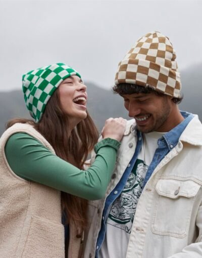 Beechfield B531 Checkerboard Beanie | Custom Printed and Embroidered