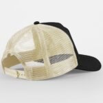 Beechfield B636 Appliqué Patch 5 Panel Trucker - Black/Stone | Custom Printed and Embroidered