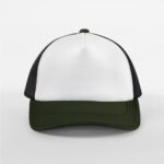 Beechfield B639 Retro 5 Panel Trucker - Black/Dark Olive | Custom Printed and Embroidered