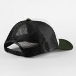 Beechfield B639 Retro 5 Panel Trucker - Black/Dark Olive | Custom Printed and Embroidered