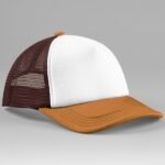 Beechfield B639 Retro 5 Panel Trucker - Chocolate/Dark Amber | Custom Printed and Embroidered