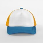 Beechfield B639 Retro 5 Panel Trucker - Sunflower/Heritage Blue | Custom Printed and Embroidered