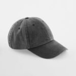 Beechfield B655B Junior Low Profile Vintage Cap - Vintage Black | Custom Printed and Embroidered