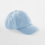 Beechfield B655B Junior Low Profile Vintage Cap - Vintage Light Blue | Custom Printed and Embroidered
