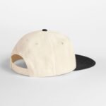 Beechfield B662 Contrast Flat Peak 6 Panel Cap - Natural/Black | Custom Printed and Embroidered
