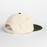 Beechfield B662 Contrast Flat Peak 6 Panel Cap - Natural/Dark Olive | Custom Printed and Embroidered