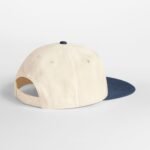 Beechfield B662 Contrast Flat Peak 6 Panel Cap - Natural/Navy | Custom Printed and Embroidered