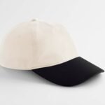 Beechfield B67 Contrast Peak Leisure Cap - Natural/Black | Custom Printed and Embroidered