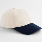Beechfield B67 Contrast Peak Leisure Cap - Natural/French Navy | Custom Printed and Embroidered