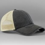 Beechfield B672 6 Panel Vintage Trucker - Vintage Black/Stone | Custom Printed and Embroidered