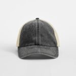 Beechfield B672 6 Panel Vintage Trucker - Vintage Black/Stone | Custom Printed and Embroidered
