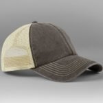 Beechfield B672 6 Panel Vintage Trucker - Vintage Brown/Stone | Custom Printed and Embroidered