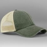 Beechfield B672 6 Panel Vintage Trucker - Vintage Olive/Stone | Custom Printed and Embroidered
