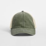 Beechfield B672 6 Panel Vintage Trucker - Vintage Olive/Stone | Custom Printed and Embroidered