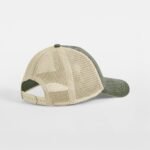 Beechfield B672 6 Panel Vintage Trucker - Vintage Olive/Stone | Custom Printed and Embroidered