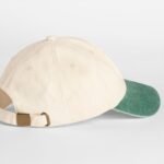 Beechfield B673 Contrast Peak Low Profile Vintage Cap - Natural/vintage Bottle Green | Custom Printed and Embroidered