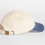 Beechfield B673 Contrast Peak Low Profile Vintage Cap - Natural/Vintage Denim | Custom Printed and Embroidered
