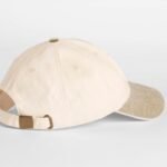 Beechfield B673 Contrast Peak Low Profile Vintage Cap - Natural/Vintage Desert Sand | Custom Printed and Embroidered