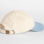 Beechfield B673 Contrast Peak Low Profile Vintage Cap - Natural/Vintage Light Blue | Custom Printed and Embroidered