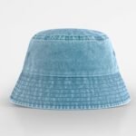 Beechfield B688 Vintage Bucket Hat - Vintage Light Denim | Custom Printed and Embroidered