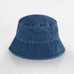 Beechfield B688B Junior Vintage Bucket Hat - Vintage Denim | Custom Printed and Embroidered