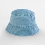 Beechfield B688B Junior Vintage Bucket Hat - Vintage Light Blue | Custom Printed and Embroidered