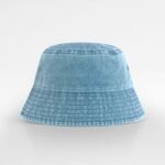 Beechfield B688B Junior Vintage Bucket Hat - Vintage Light Blue | Custom Printed and Embroidered