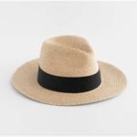 Beechfield B725 Straw Fedora - Natural/Black | Custom Printed and Embroidered
