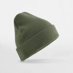 Beechfield B830N Organic Cotton Original Cuffed Beanie - Olive Green | Custom Printed and Embroidered