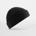 Beechfield B832N Organic Cotton Fisherman Beanie - Black | Custom Printed and Embroidered