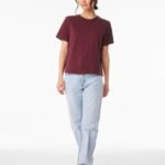 Bella BE6110 Women's Heavy Boxy Tee - Maroon | Custom Printed and Embroidered