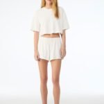 Bella BE6882GD Women's Heavyweight Washed Cropped Tee - Vintage White | Custom Printed and Embroidered