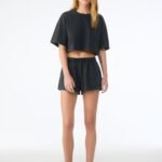 Bella BE6882GD Women's Heavyweight Washed Cropped Tee - Washed Black | Custom Printed and Embroidered