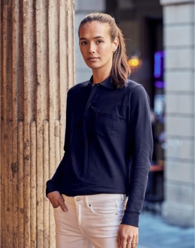 Clique CQ028235 Basic Pocket Polo L/S | Custom Printed and Embroidered