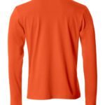 Clique CQ029033 Basic Long Sleeve T - Blood Orange | Custom Printed and Embroidered