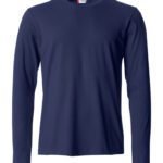 Clique CQ029033 Basic Long Sleeve T - Dark Navy | Custom Printed and Embroidered