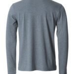 Clique CQ029033 Basic Long Sleeve T - Grey Melange | Custom Printed and Embroidered
