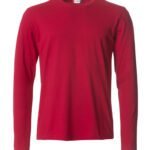 Clique CQ029033 Basic Long Sleeve T - Red | Custom Printed and Embroidered