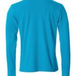 Clique CQ029033 Basic Long Sleeve T - Turquoise | Custom Printed and Embroidered