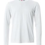 Clique CQ029033 Basic Long Sleeve T - White | Custom Printed and Embroidered