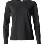CLIQUE CQ029034 Ladies L/S Basic-T - Black | Custom Printed and Embroidered
