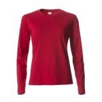 CLIQUE CQ029034 Ladies L/S Basic-T - Red | Custom Printed and Embroidered